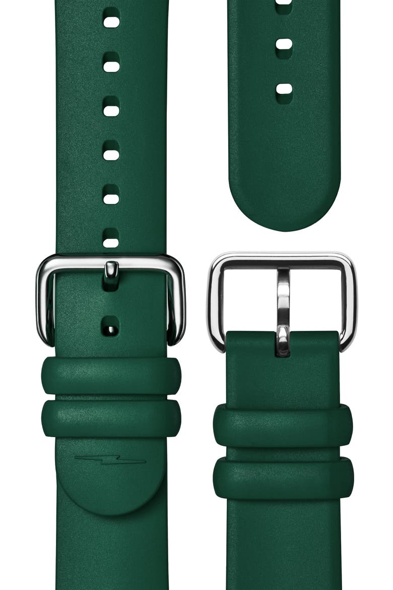 Detrola Spartan Rubber Strap Watch, 41mm, Alternate, color, DEEP GREEN
