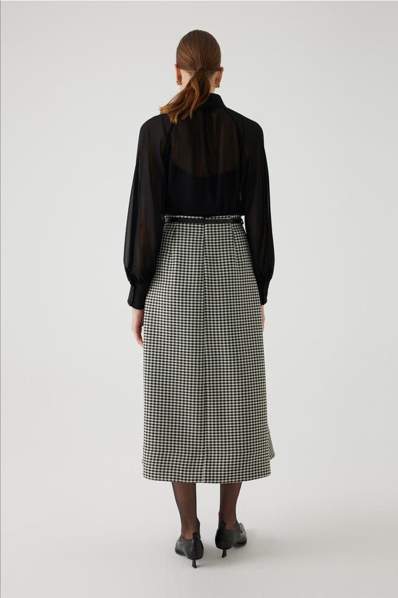 Adesina A Line Midi Skirt, Alternate, color, Black and Cream