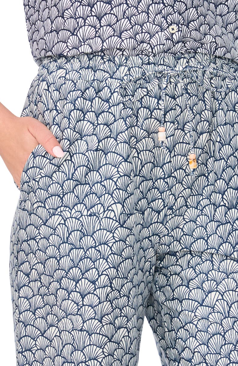CeCe Border Print Pants, Alternate, color, Classic Navy