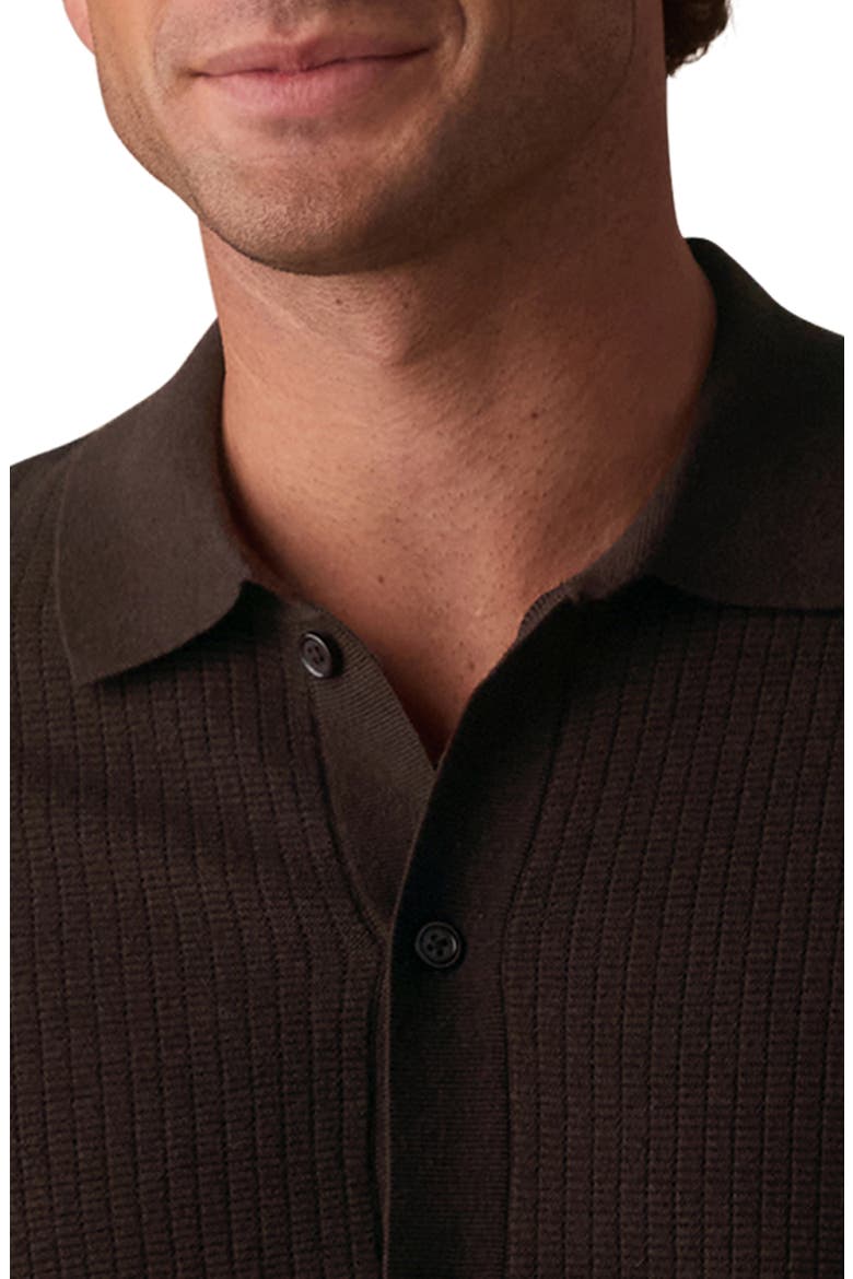 BreezeKnit Short Sleeve Button-Up Shirt, Alternate, color, DARK BROWN