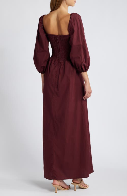 Faithfull The Brand Alma Balloon Sleeve Maxi Dress In Bordeaux