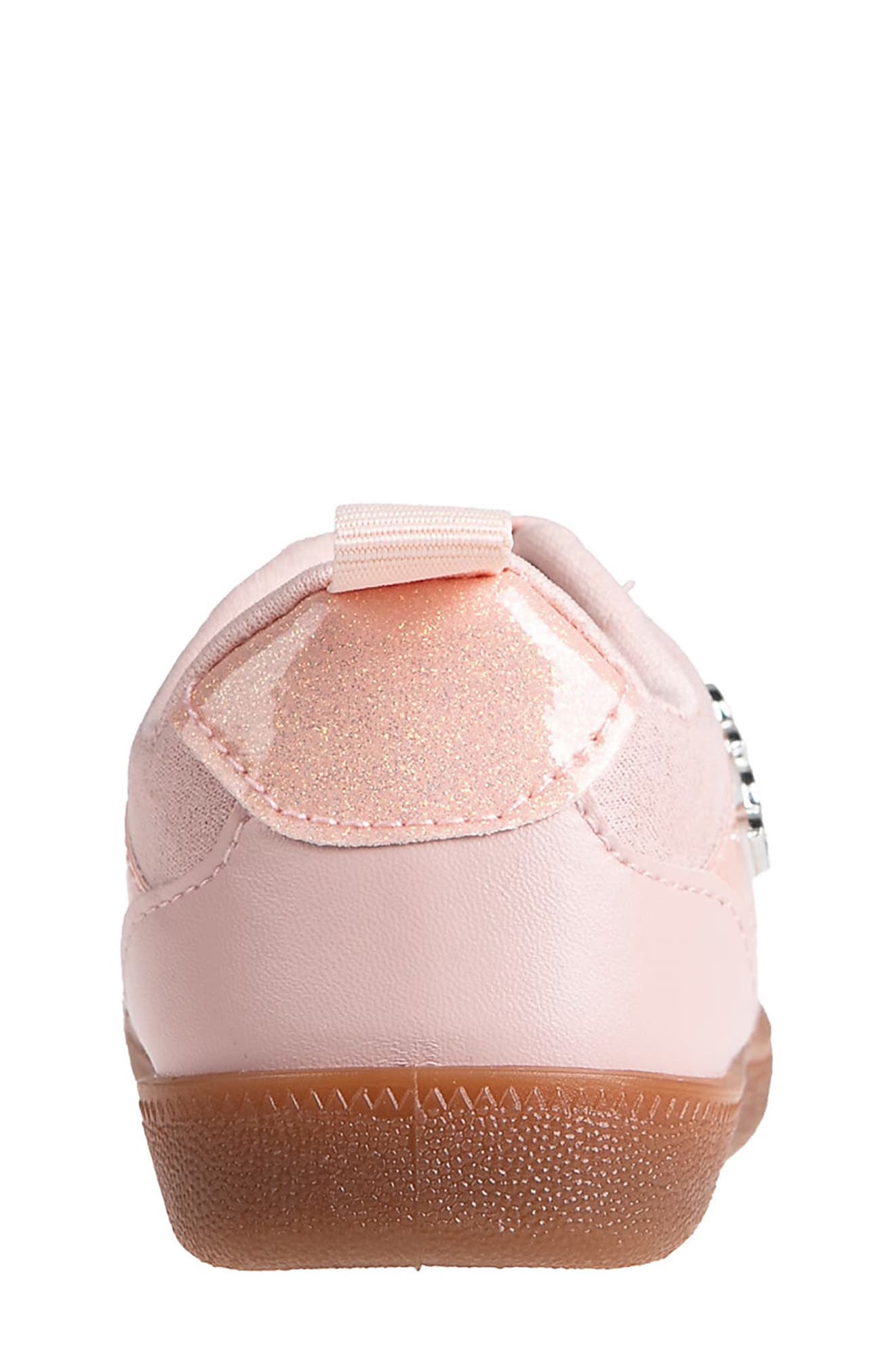 bebe Kids' Shimmer Sneaker, Alternate, color, Blush