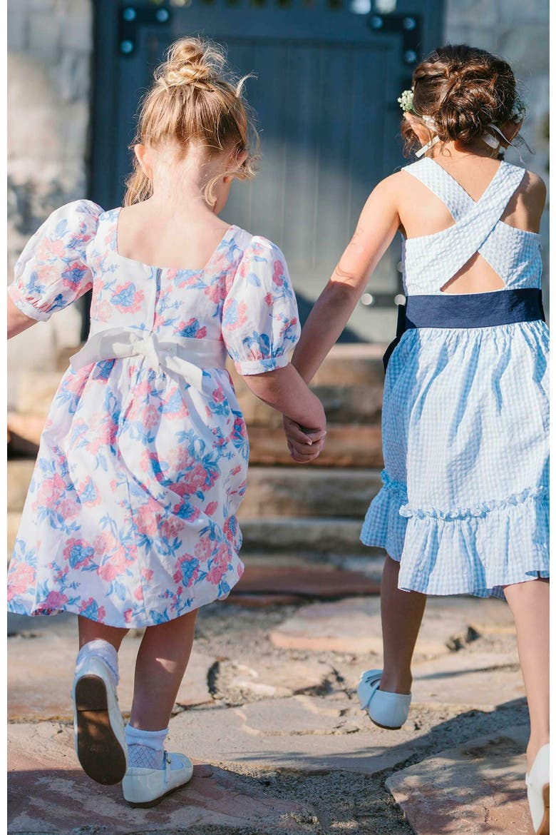 Girls' Organic Puff Sleeve Party Dress, Toddler, Alternate, color, Bouquet Floral