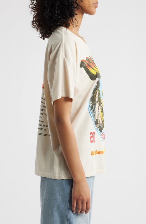 Daydreamer Midland Let It Roll Cotton Graphic T-shirt In Dirty White
