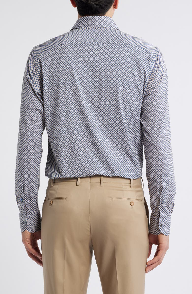 Zanella Tile Neat Knit Cotton Blend Dress Shirt, Alternate, color, Multi