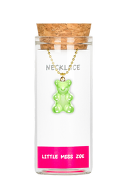 Little Miss Zoe Gummy Bear Charm Necklace in Gift Bottle
