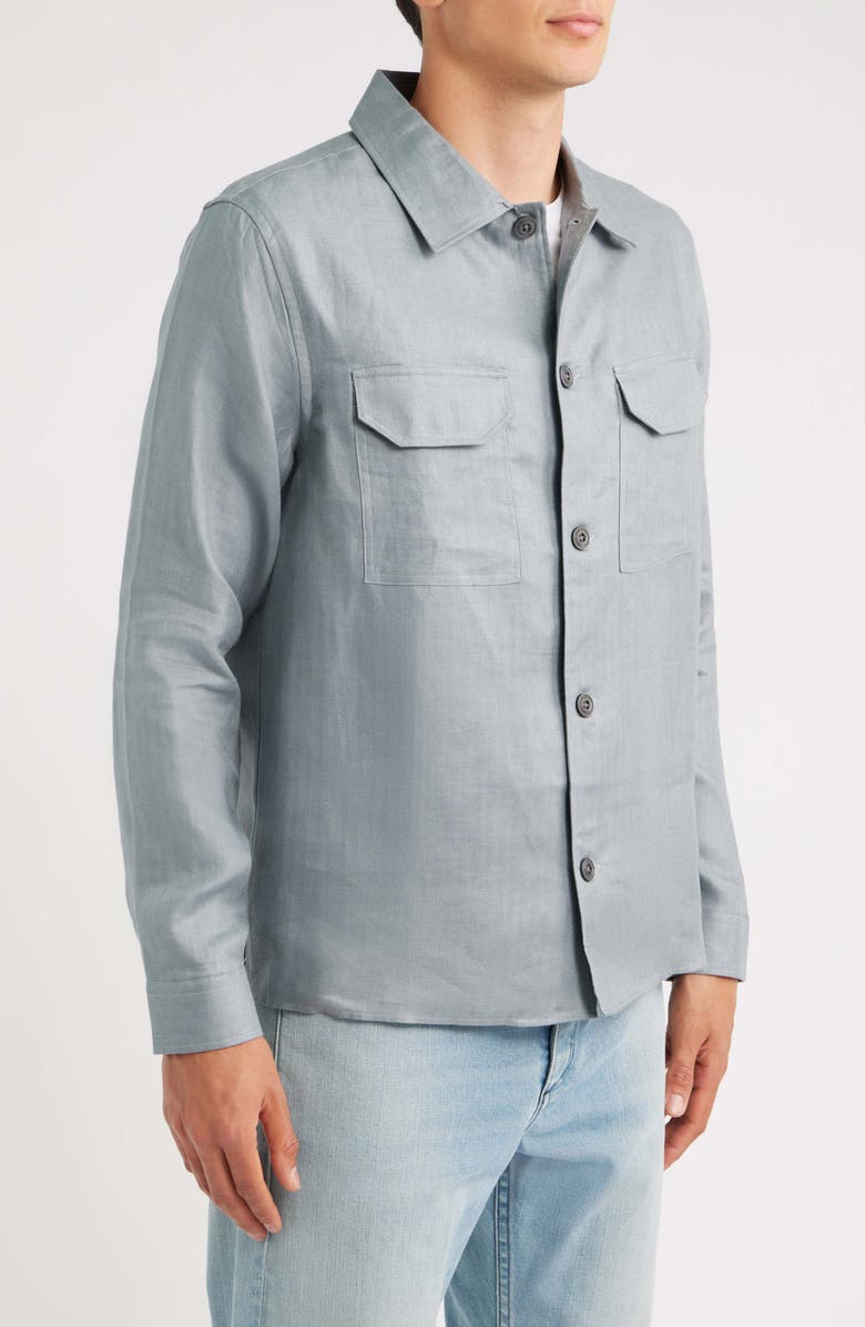 Reiss Polasio Linen Overshirt, Alternate, color, Teal Blue