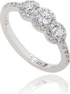 SUZY LEVIAN Sterling Silver White Cubic Zirconia Halo Ring