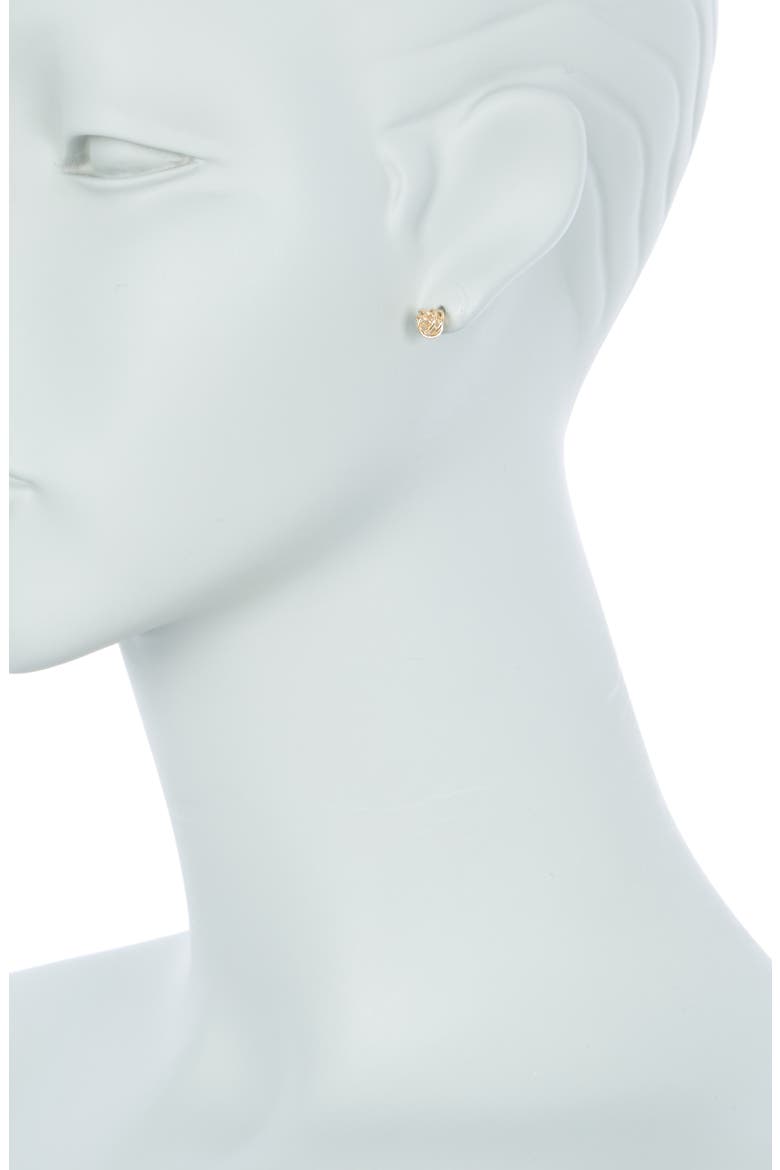 14K Yellow Gold Love Knot Stud Earrings, Alternate, color, GOLD