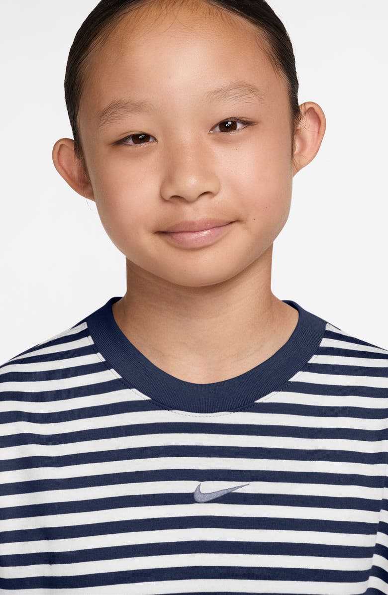 Nike Kids' Sportswear Stripe T-Shirt, Alternate, color, Midnight Navy/ White