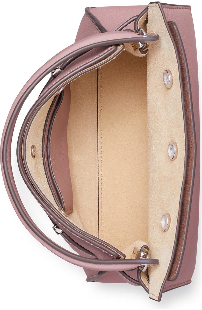 Tory Burch Petite Lee Radziwill Leather Double Bag, Alternate, color, Light Mauve