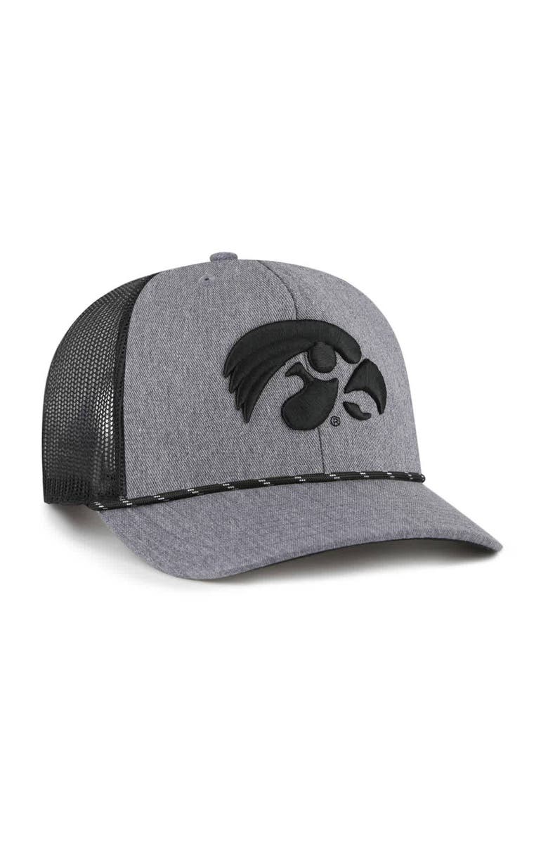 '47 Men's '47 Gray Iowa Hawkeyes Carbon Rope Adjustable Hat, Alternate, color, Gray