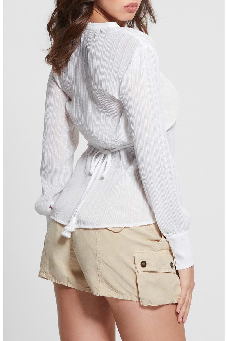 Lisette Tie Back Shirt, Alternate, color, PURE WHITE
