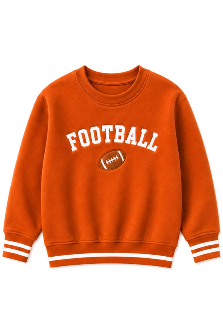 Football Crewneck Sweatshirt, Main, color, Burnt Orange