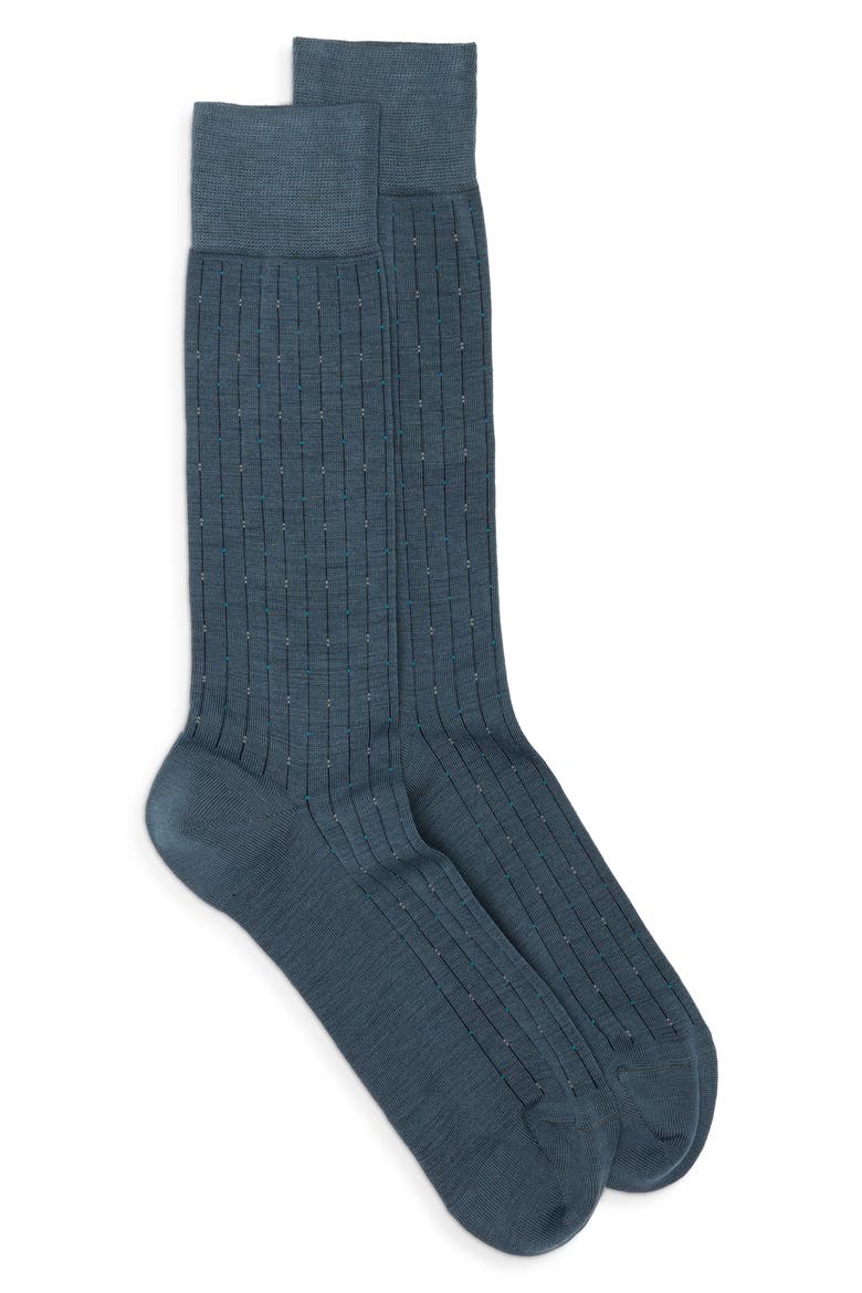 Lockwood Patterned Dress Socks, Main, color, TEAL 02