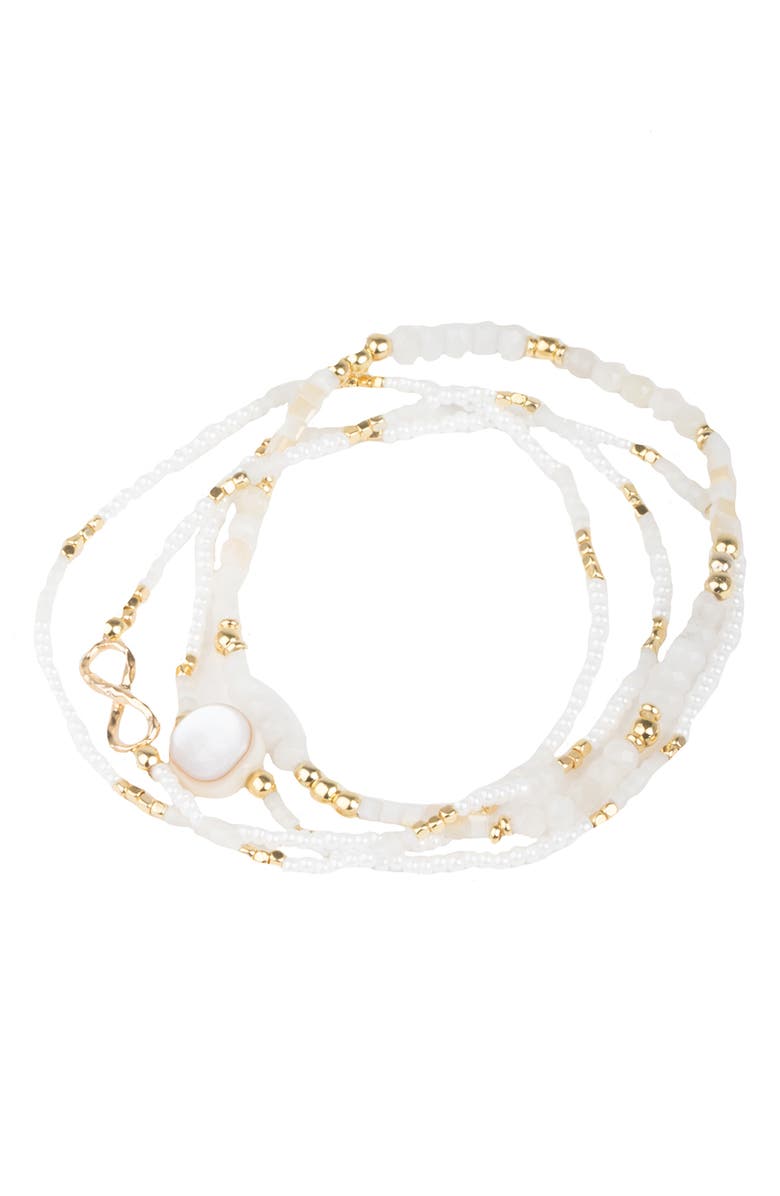 SAACHI 4-Pack Forever Beaded Bracelets, Alternate, color, White