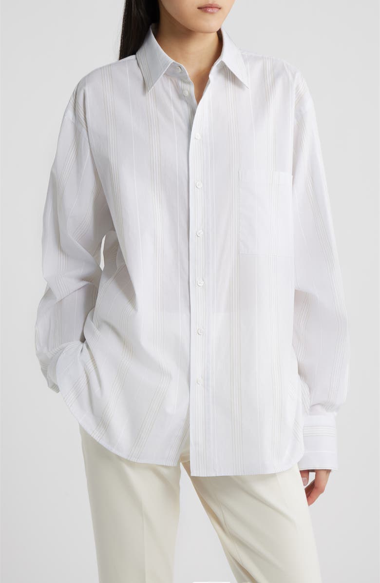 BOSS Bertyna Monday Cotton Button-Up Shirt, Main, color, Pale Lagoon