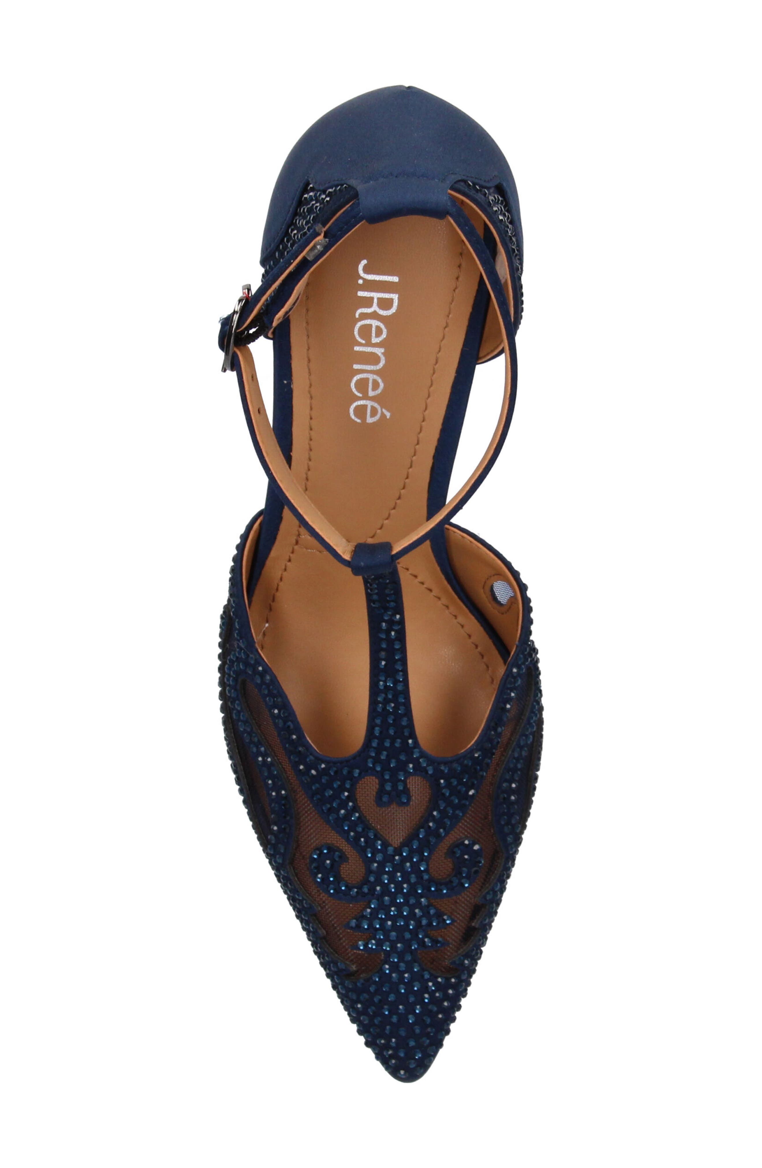 Lisha Rhinestone Pointed Toe Pump, Alternate, color, NAVY
