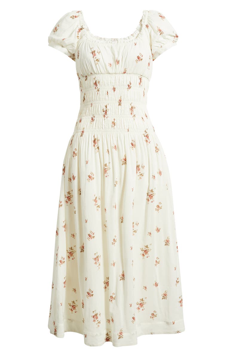 Reformation Riva Shirred Midi Dress, Alternate, color, Maven