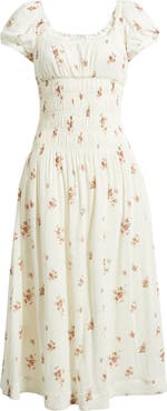Reformation Riva Shirred Midi Dress