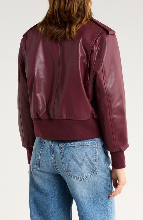 Hudson Jeans Waterproof Faux Leather Aviator Jacket In Red