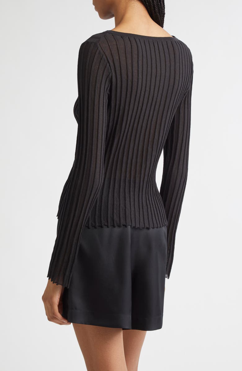 LOULOU DE SAISON Mabille Rib Long Sleeve Top, Alternate, color,