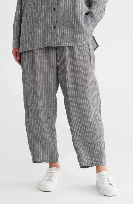 Cropped Lantern Linen Pants