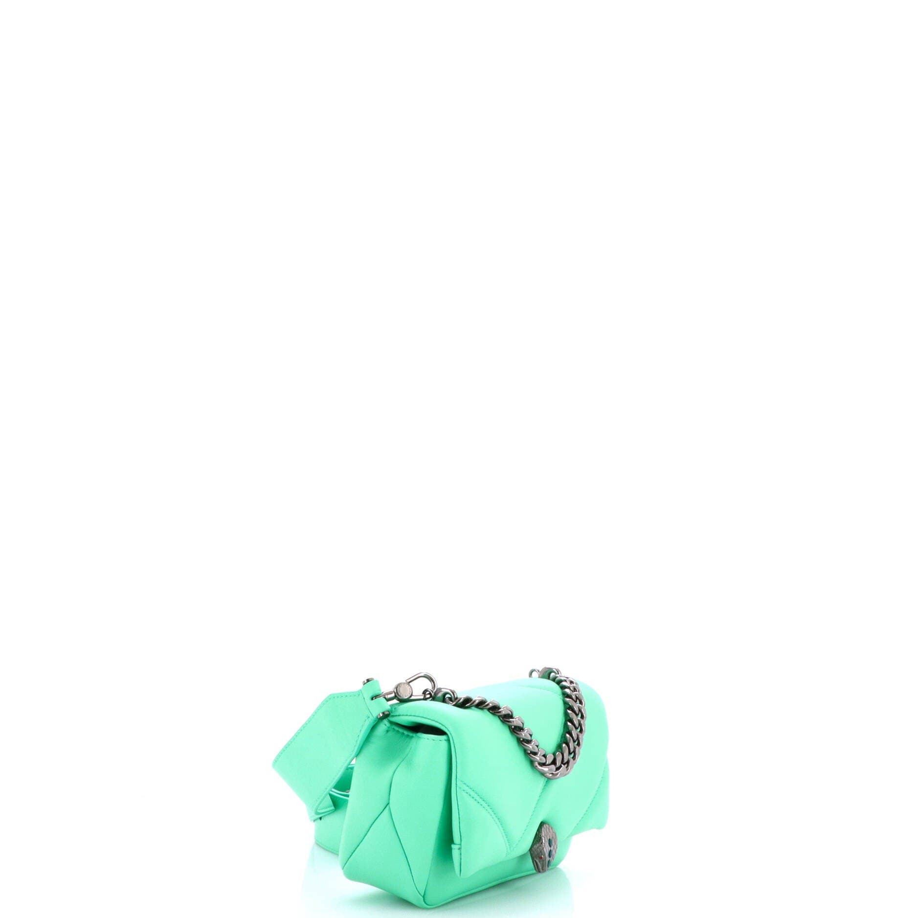 Serpenti Cabochon Shoulder Bag Diagonal Quilted Leather Mini, Alternate, color, Green