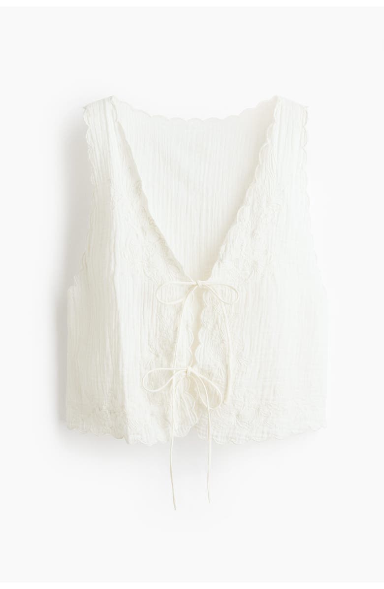 H&M Cotton Muslin Beach Top, Main, color, Cream