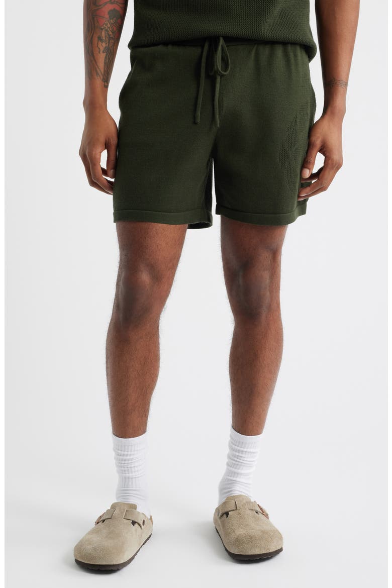 Pineapple Knit Shorts, Main, color, GREEN