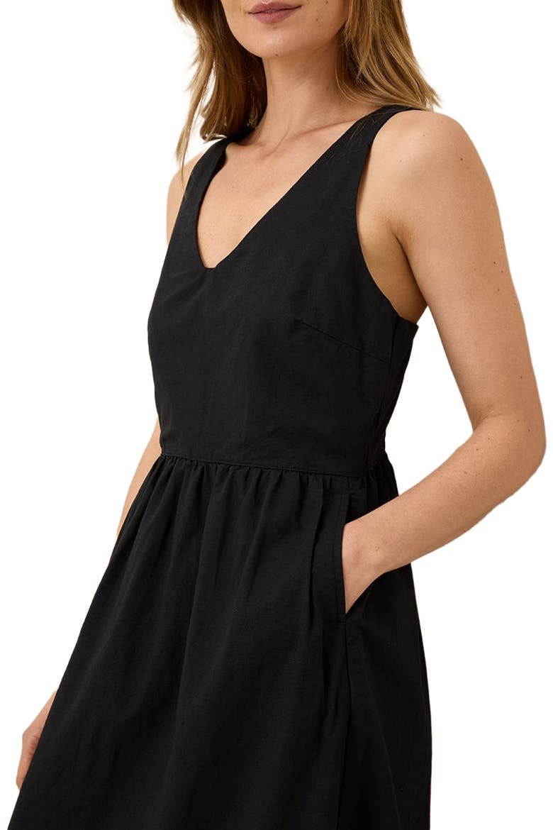 Canopy Linen Easy Tank Dress Made with Organic Cotton, Alternate, color, Black