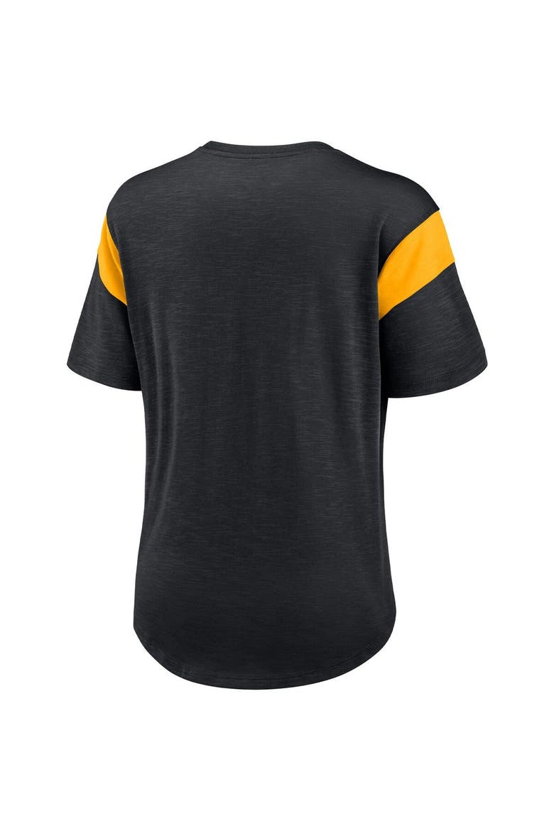 Women's Nike Heather Black Pittsburgh Steelers Primary Logo Fashion Top, Alternate, color, Heather Black