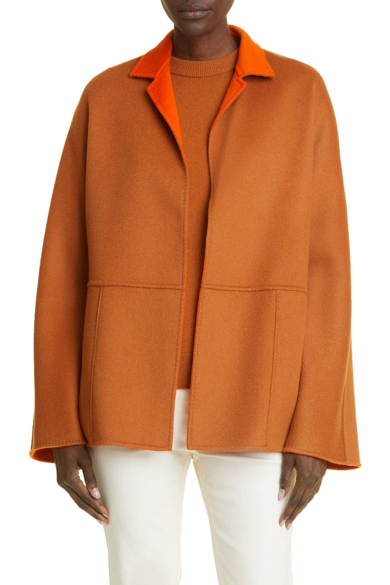Walden Reversible Wool & Cashmere Coat, Main, color, RICH CLAY/ EMBER ORANGE
