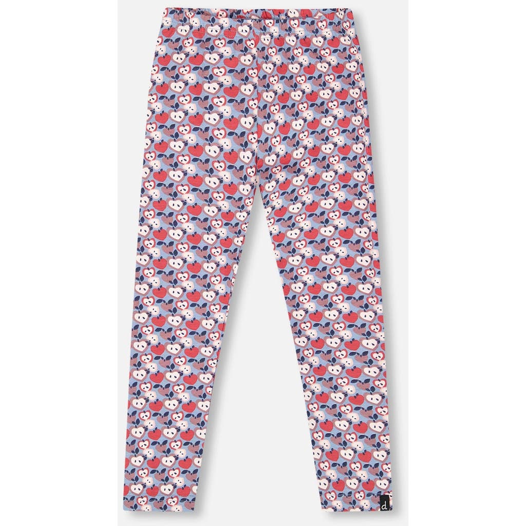 Deux Par Deux Organic Cotton Leggings Apple In Multi