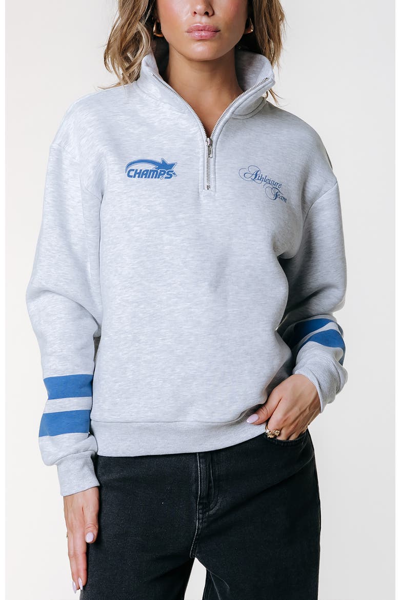 Logo Stripes Zip Sweat, Main, color, Grey