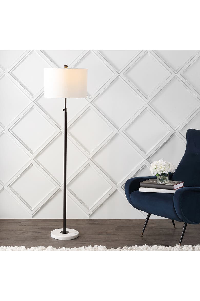 June 65" Adjustable Metal/Marble LED Floor Lamp, Alternate, color, Oil Rubbed Bronze