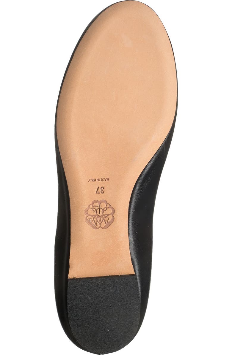 McQueen Skull Accent Leather Flat, Alternate, color,