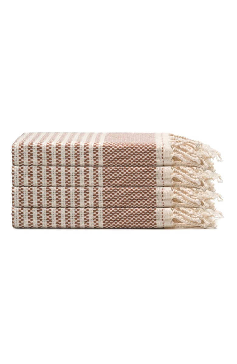 Olive & Linen Zipper Turkish Hand / Kitchen Towel Bundle, Main, color, Brown