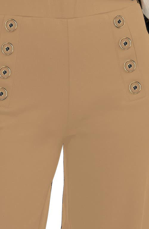 Ellen Tracy Sailor Wide Leg Pull-on Pants In Camel