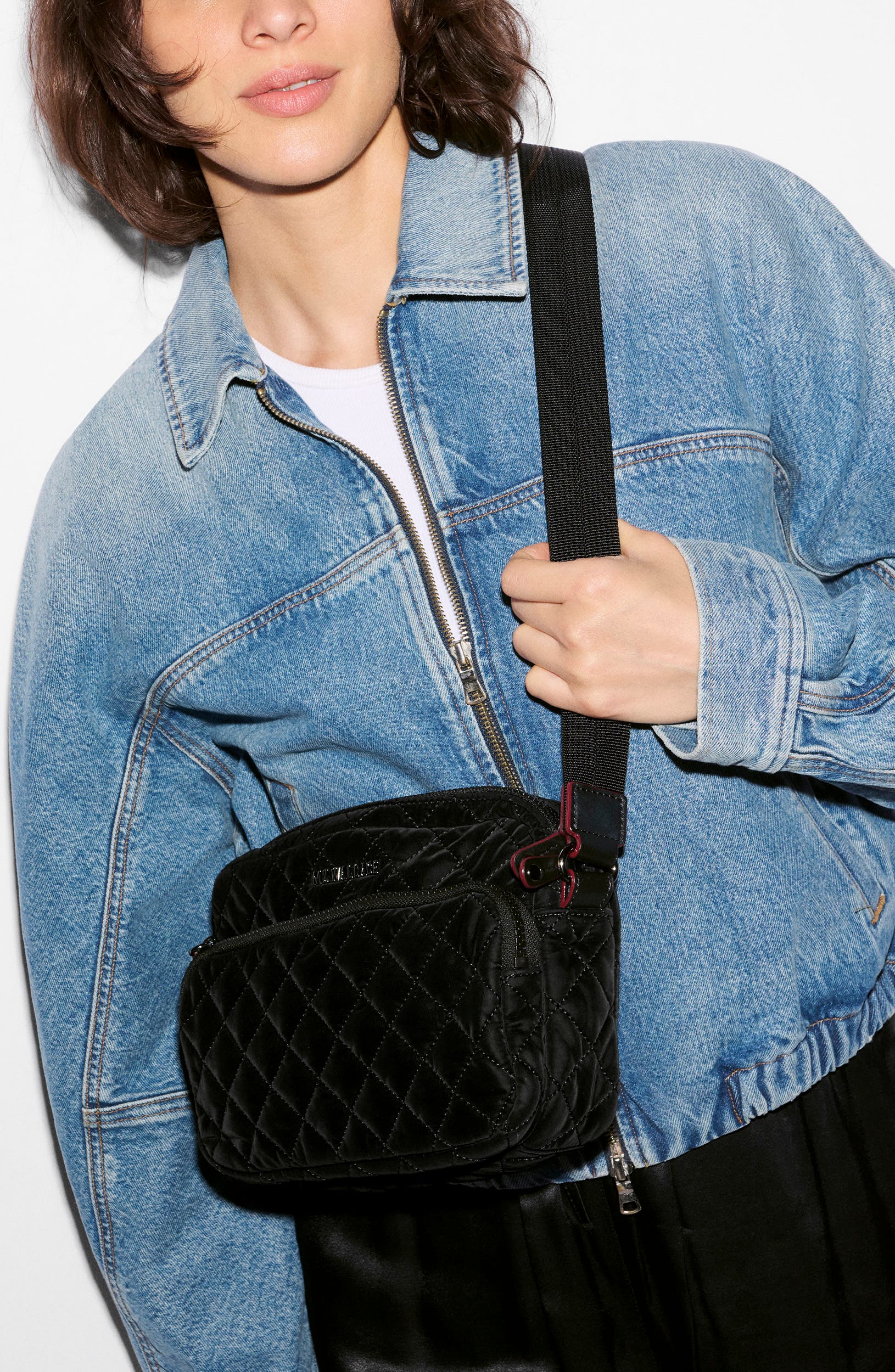 Small Metro II Quilted Velvet Camera Bag, Alternate, color, TECH VELVET