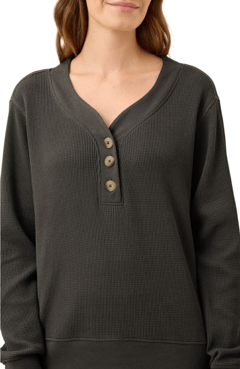 Pact Thermal Waffle Henley Pullover, Alternate, color,