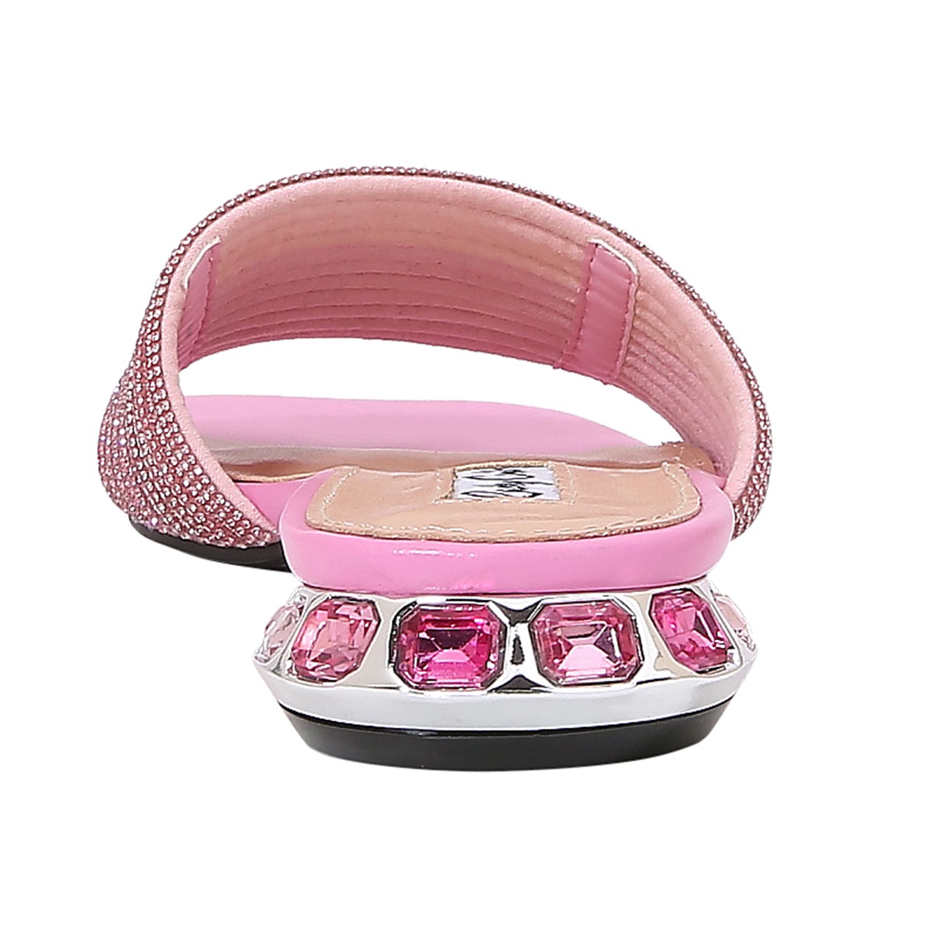 Multi Rhinestone Color Straps Slide With Multi Jewel Heel, Alternate, color, Pink Multi