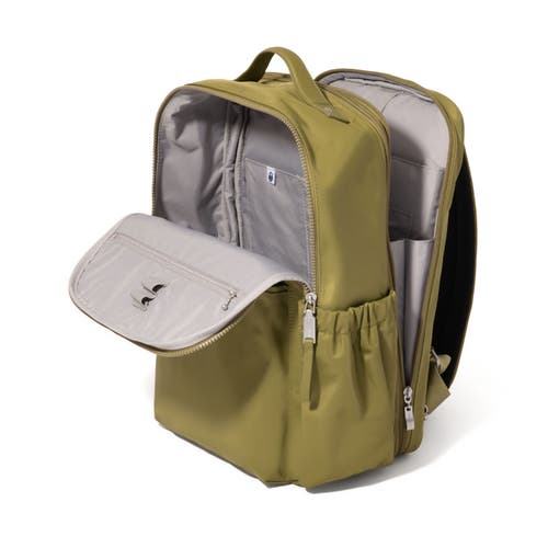Baggallini Tribeca Expandable Laptop Backpack In Sage Twill