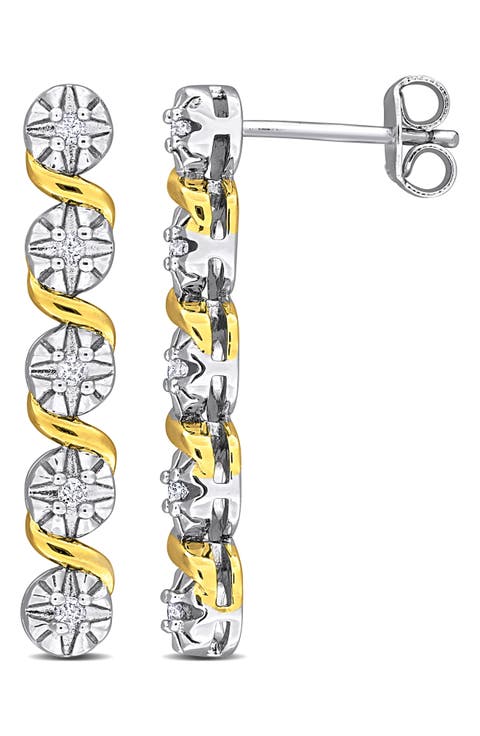 Diamond Drop Earrings - 0.015ct.