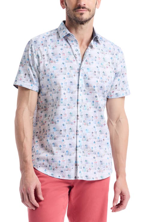 Embarcadero Short Sleeve Stretch Cotton Button-Up Shirt