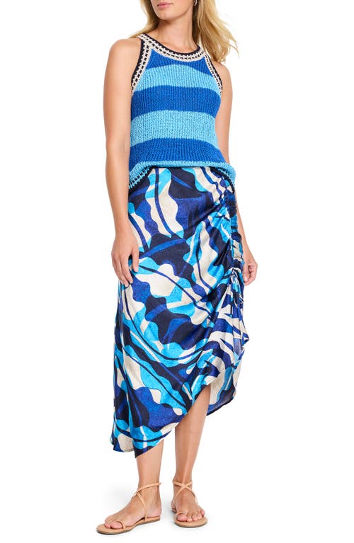Nic + Zoe Nic+zoe Coastline Stripe Sweater Tank In Blue Multi