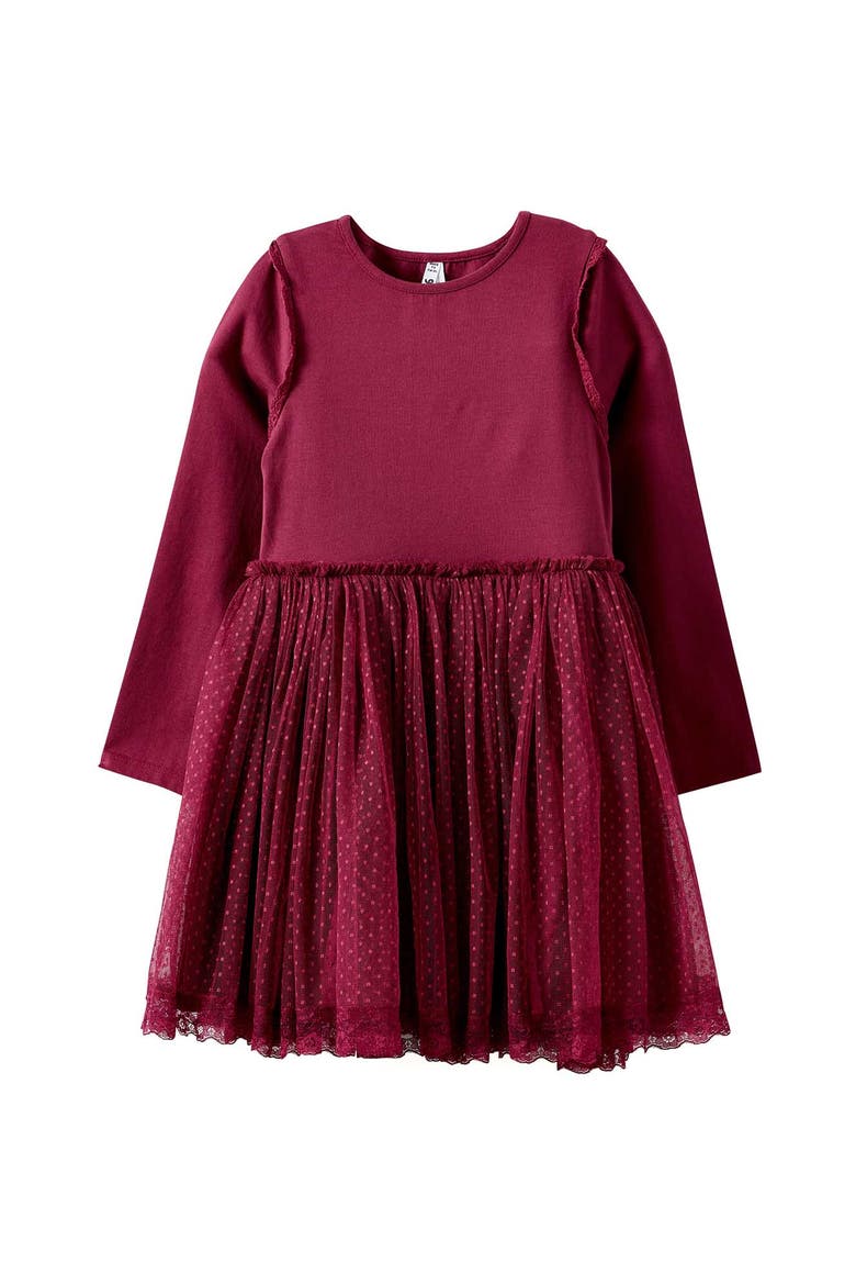 Kid's Eloise Long Sleeve Dress Up Dress, Main, color, Berry Jam