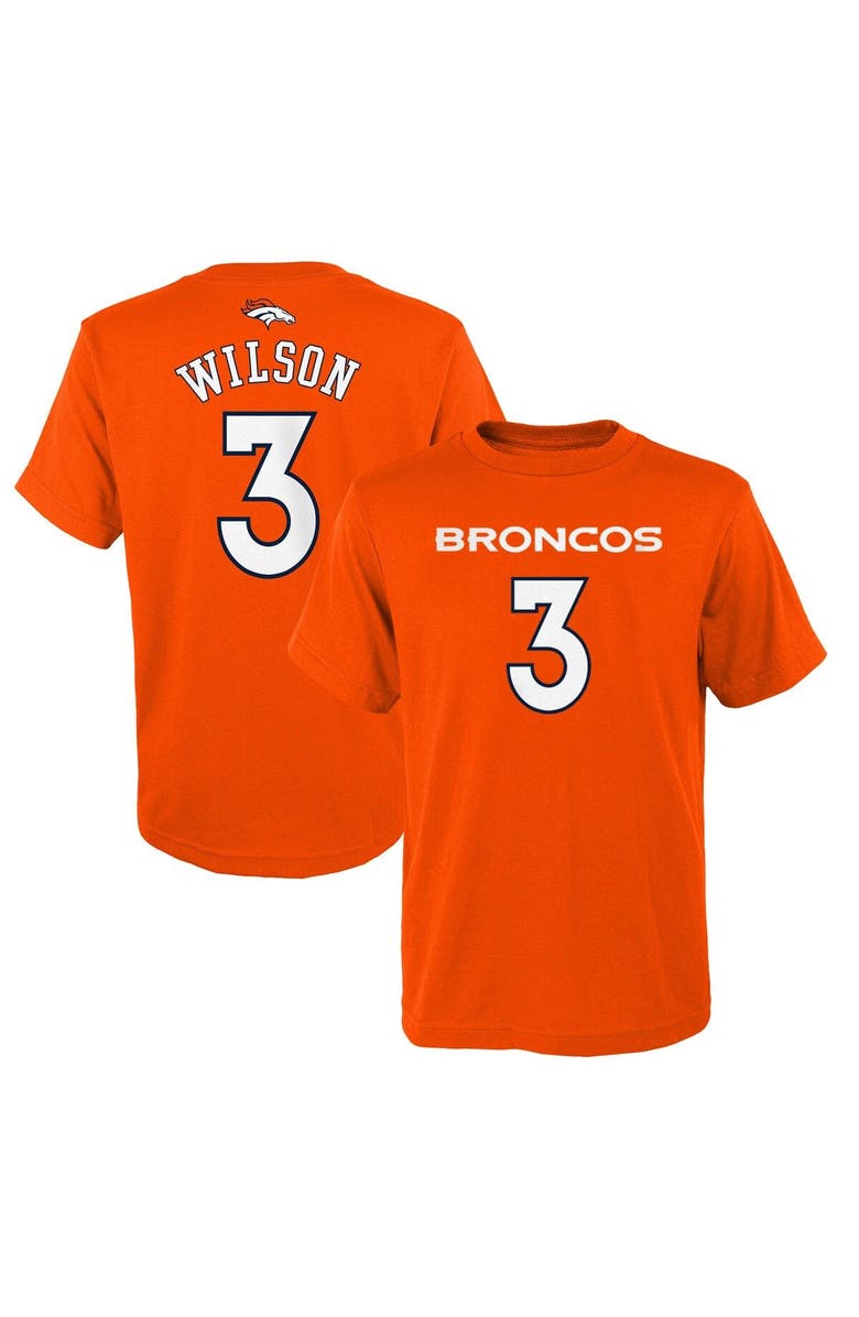 Outerstuff Youth Russell Wilson Orange Denver Broncos Mainliner Player Name & Number T-Shirt, Main, color,