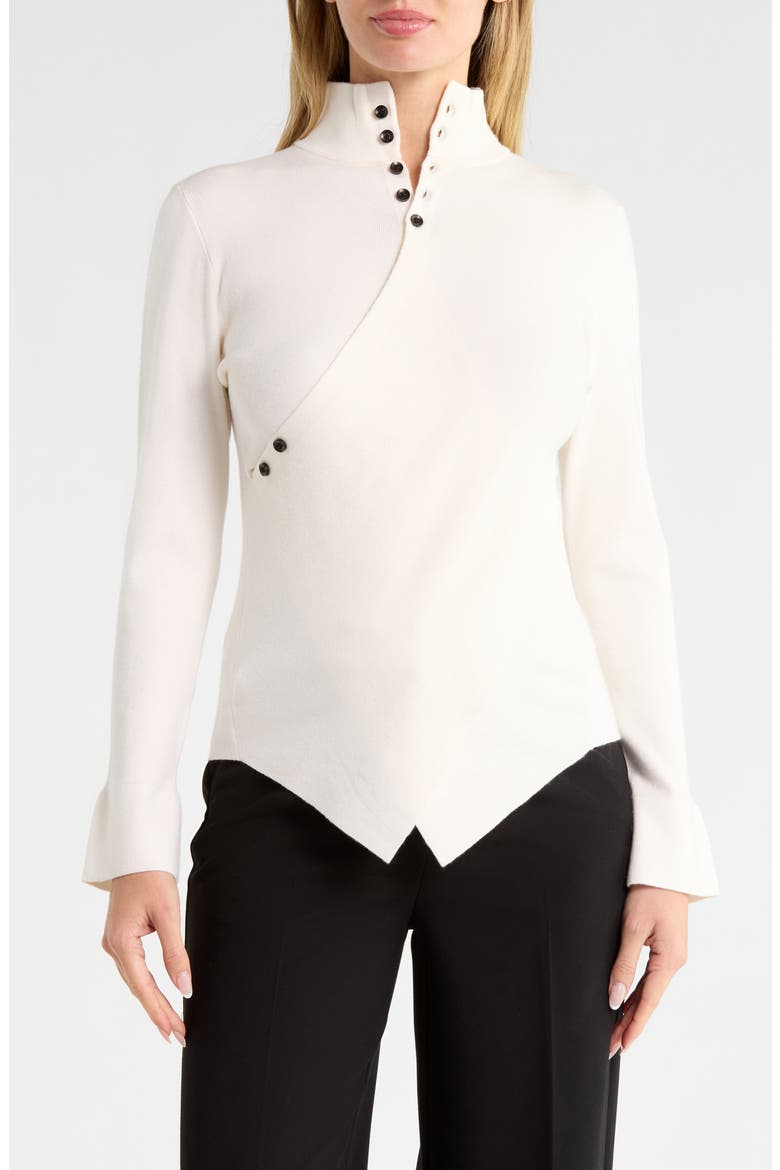 Henley Mock Neck Sweater, Main, color, OFF WHITE