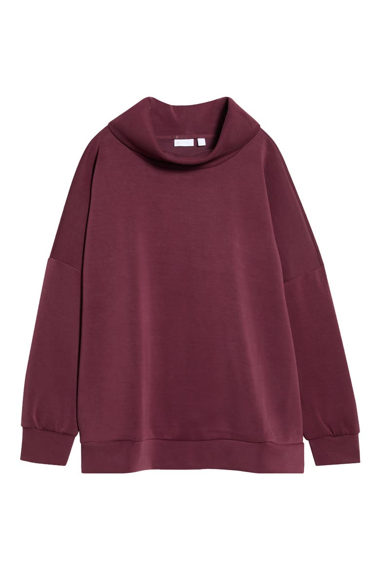 Cozy Luxe Mock Neck Top, Main, color, BURGUNDY STEM